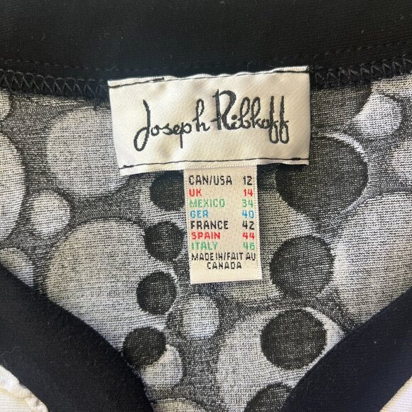 Joseph Ribkoff Fitted Textured Black & White Dotted Stretch Blazer Jacket - Picture 6 of 16